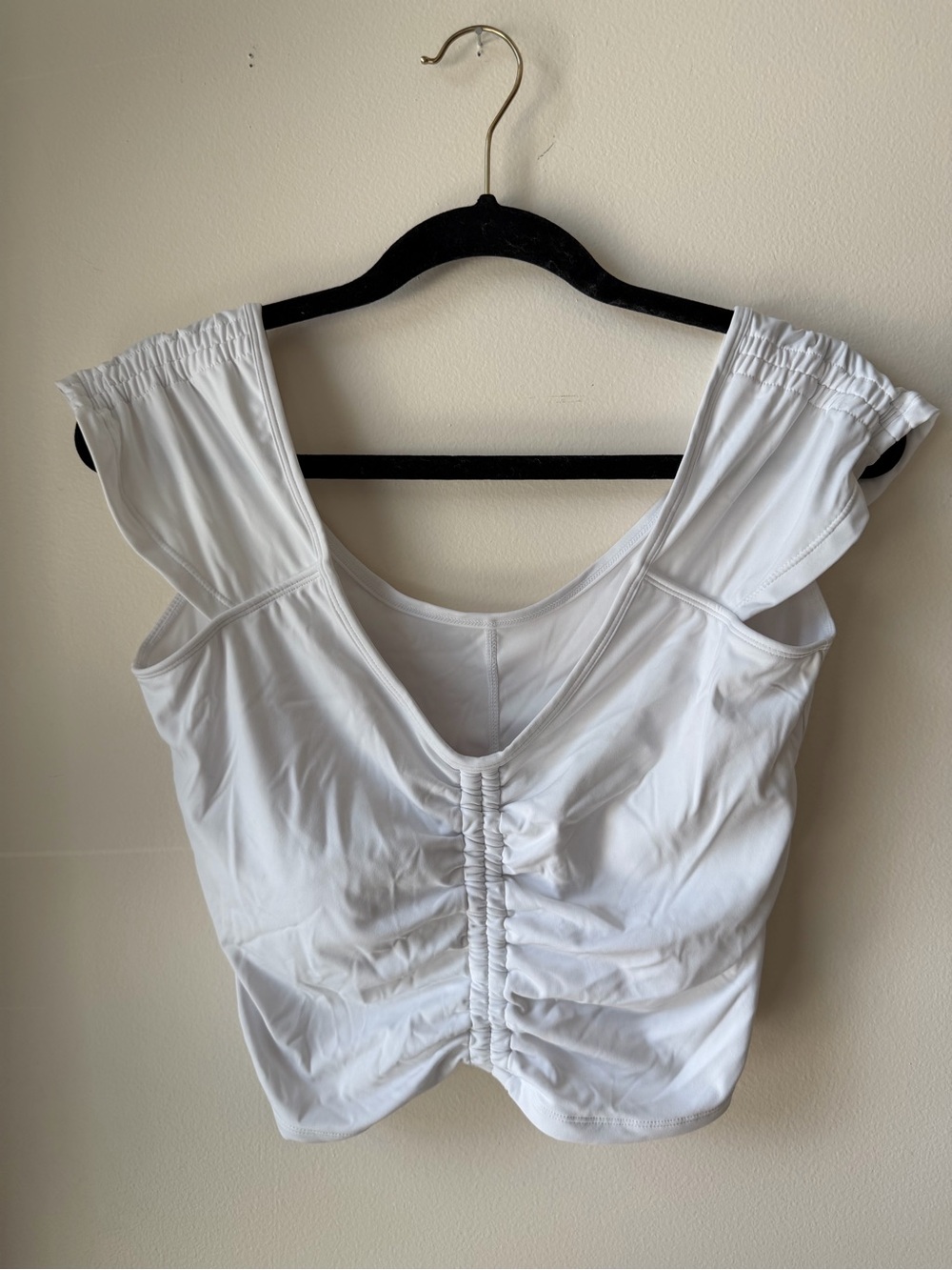 Women's White Ruched Front Tank Top